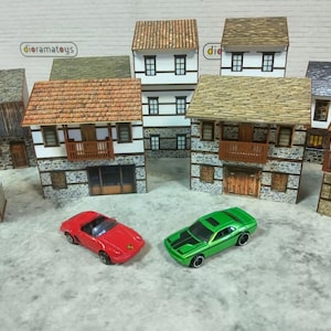 Diorama model kits 1:60-64 scale Country houses Model car display decoration
