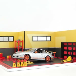 Garage pour voitures de sport en kit Diorama à l'échelle 1:18 Présentoir de modèles automobiles Taille 1/18