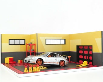 1/18　ジオラマ　ミニカー　ガレージ　車庫　納屋　ドールハウス　即購入禁止 スポーツカーガレージ 1:18スケール ジオラマモデルキット 自動車