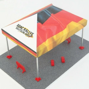 Scale 1:43 Diorama rally tents with parking base Model cars display Sports car tent Racetrack decoration