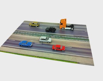 1/64 S Scale 1/8 Mile Drag strip Raceway Real Roads Fits Matchbox