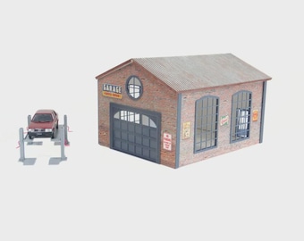 Miniature Model Car Display 1/43 Auto Service Repairs Diorama Kit - Brick Garage 1:43 Scale