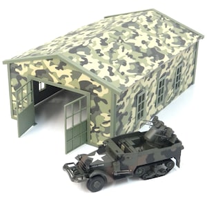 Scale 1:43 BIG Diorama military hangar Military vehicles display decoration Diorama model kit Military garage miniature model