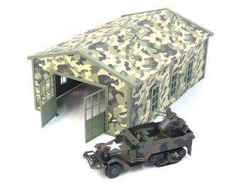 Scale 1:43 BIG Diorama military hangar Military vehicles display decoration Diorama model kit Military garage miniature model