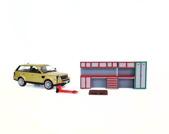 1/43スケール レンガ造りワークショップジオラマキット – 模型車用2階