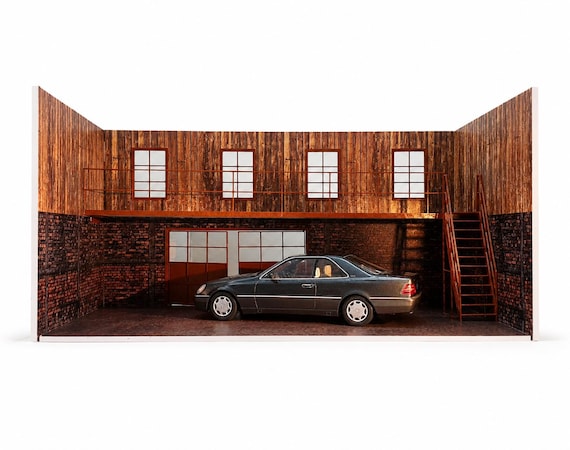 2階建てガレージジオラマキット 1:18スケール - モデルカー