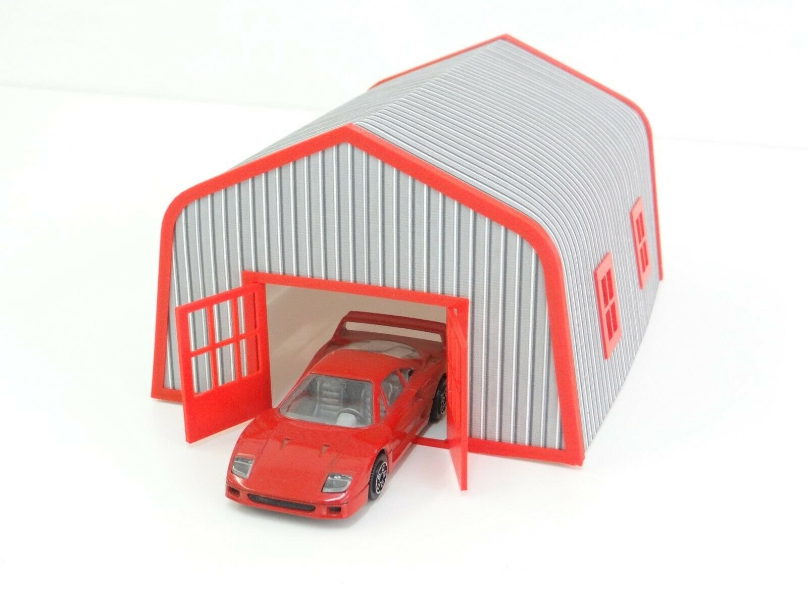 ミニカー専用ジオラマ：1/43 鉄骨造タイプガレージ／アクセサリー6点付属！ ミニカー専用ジオラマ：1/43 鉄骨造タイプガレージ