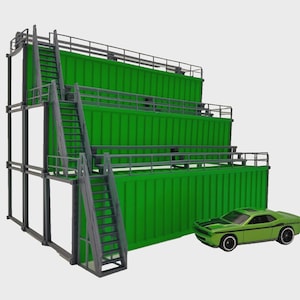 Race Track Tribune 1:60 Scale Three-Level Grandstand Diorama for Slot Car Tracks