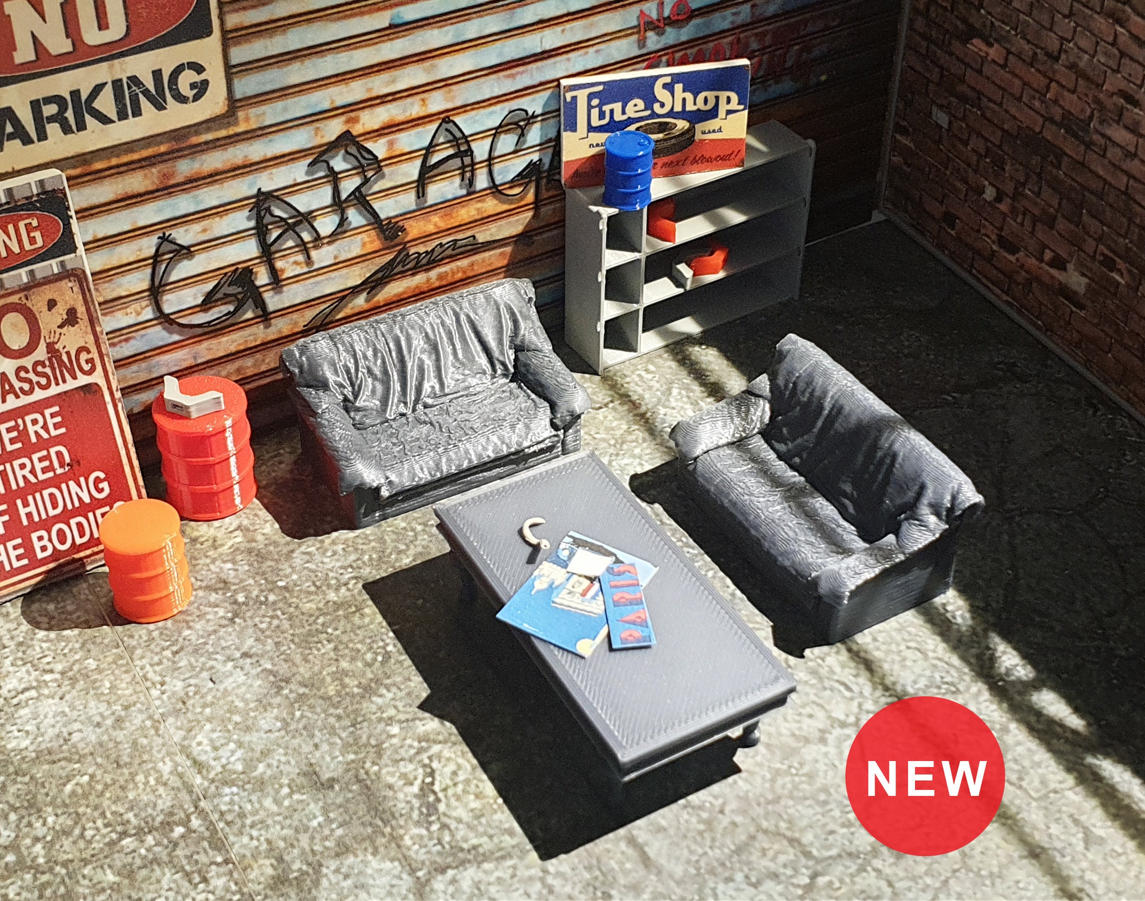 Living room set. Scale 1:43. Living room furniture. Diorama home decoration and accessories. Miniature furniture. Diorama parts.