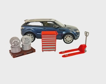 1:18 Scale Auto Service Equipment Set – Diorama Garage Accessories