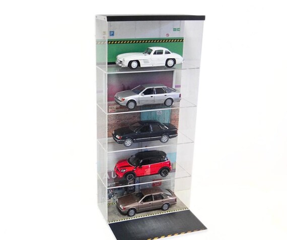 Vetrina Per Modellini Auto 1:32 In Acrilico Trasparente - Antipolvere, Coperchio, Dimensioni 18x9x8 Cm