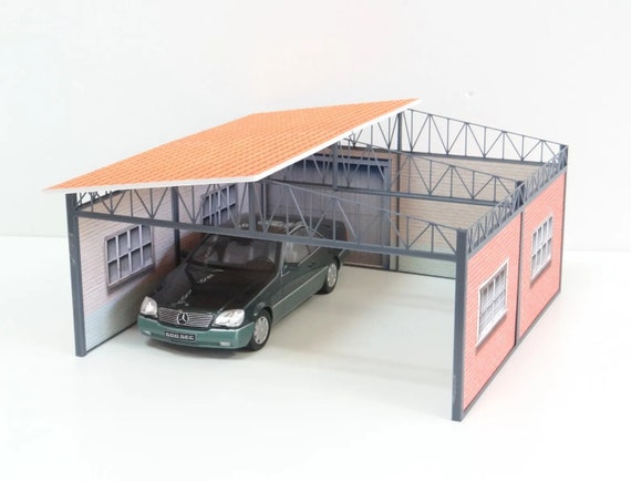 1:18 Scale Brick Car Garage Diorama Model Kit Car Models Display