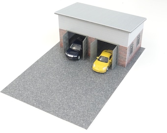 1:64スケール屋外ガレージジオラマキット - モデルカーディスプレイ