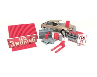 1/24スケールモデルカーガレージジオラマセット – ミニチュア自動車