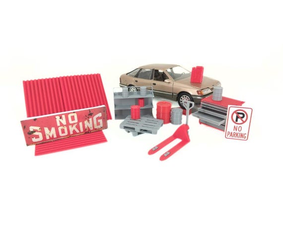 1/24スケールモデルカーガレージジオラマセット – ミニチュア自動車