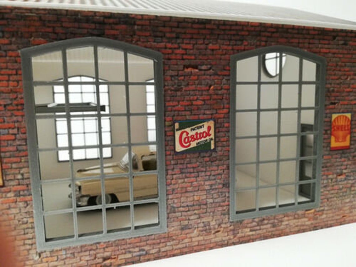 Garage RR Brick Diorama Model Kit with Lifting Door in Scale Etsy