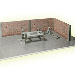 Scale 1:43 Diorama backyard miniature model Diorama model kit Parking base Miniature lifter Die-cast car model display