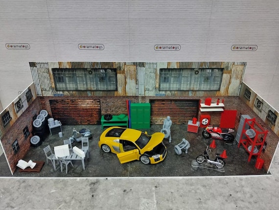 1/18 Scale Auto Garage Diorama Equipment: 3D Printed Model Car
