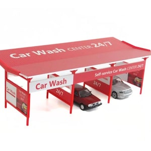 1:43 Scale Car Wash Centre – Diorama Kit for Auto Model Display Scene