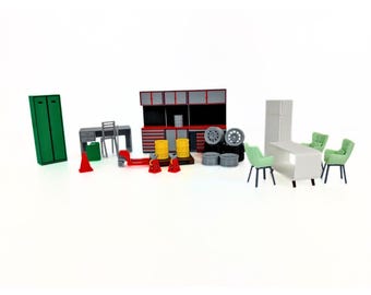 1:18 Scale Auto Service Garage Diorama Set - Furniture & Tool Accessories