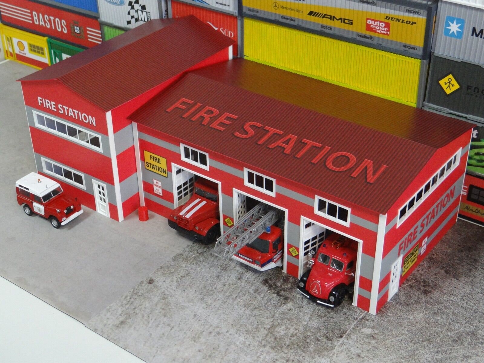 スケール 1:43 ジオラマ消防署セット ジオラマ模型キット