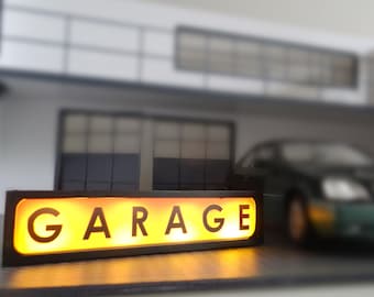 Diorama light box sign. LED illuminated advertising sign. Miniature LED light box. Diorama accessories