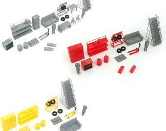 Scale 1:43 Car garage tools set Diorama parts Auto service equipment Display decoration Miniature garage furniture Diorama supplies