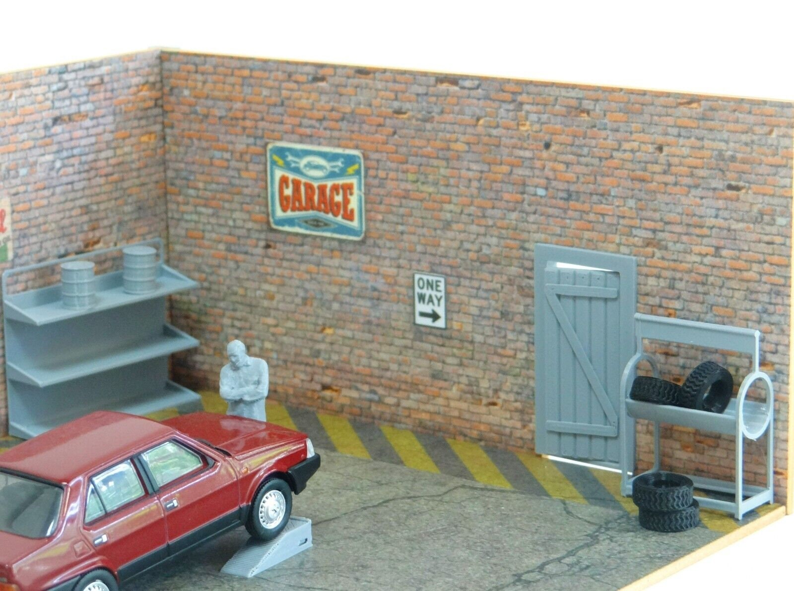 スケール 1:43 ジオラマ レンガ ガレージ ジオラマ モデル キット ダイ