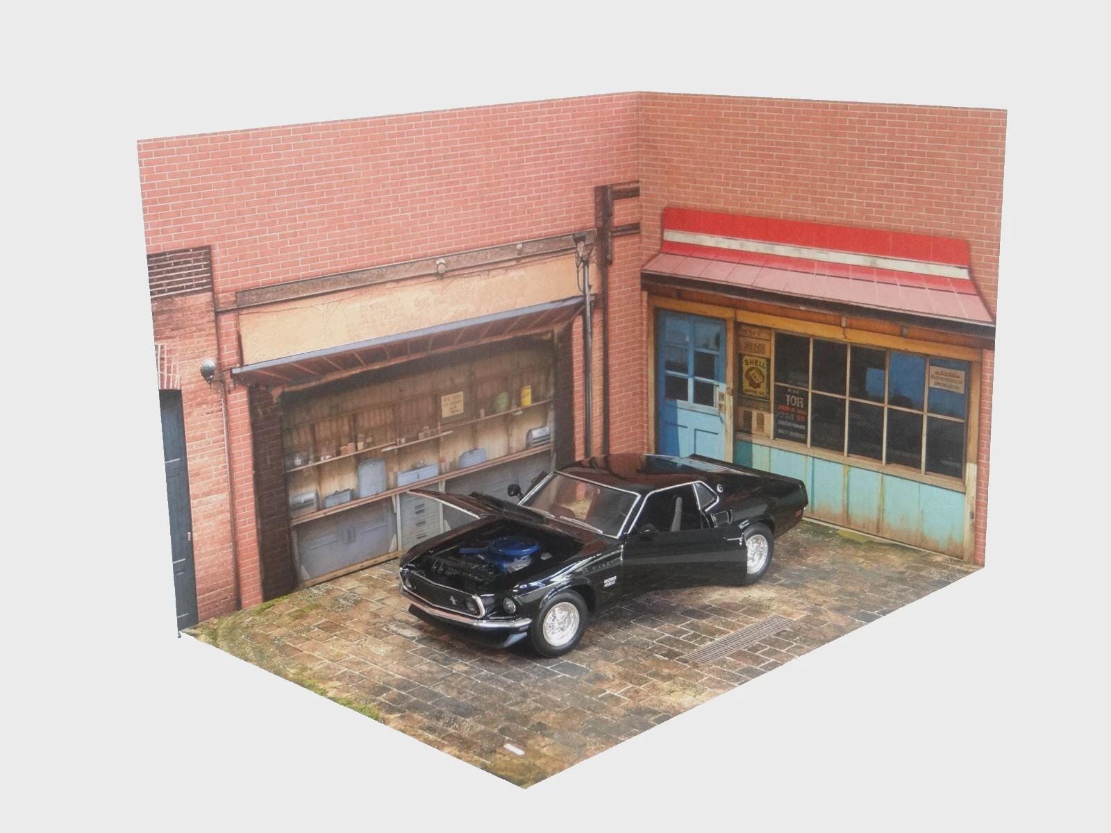 1/24　住宅ガレージ　ジオラマ　背景 1/24スケールガレージジオラマキット、カーモデルディスプレイ - Etsy 日本