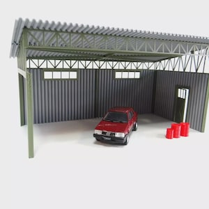 Maquettes diorama de garage ouvert à l'échelle 1:43