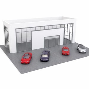 Kit de diorama de sala de exposición de coches a escala 1:43 – Modelo de garaje de exhibición realista
