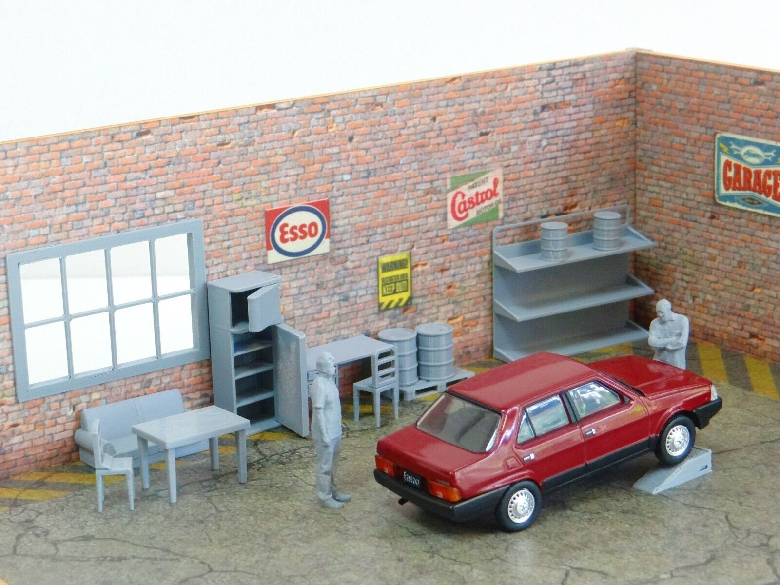 スケール 1:43 ジオラマ レンガ ガレージ ジオラマ モデル キット ダイ
