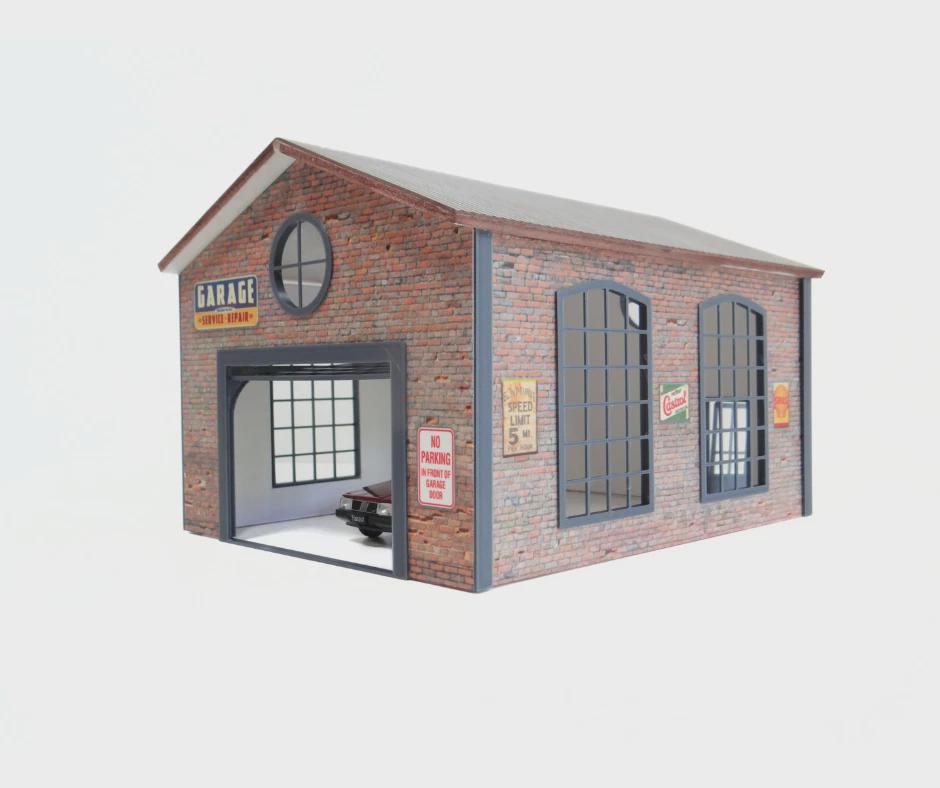 1 43 Scale Auto Service Garage Diorama Brick Workshop For Diecast 