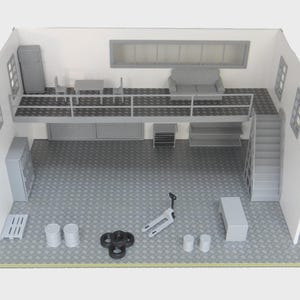 Diorama model kit 1:43 scale Model cars display Two-floor auto service garage