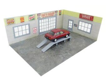 DIYジオラマモデルキット モデルカーディスプレイ 2階建てレンガ