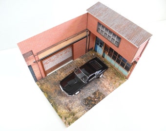1:24 ガレージジオラマシーン - モデルカー用店舗兼作業場ディスプレイ
