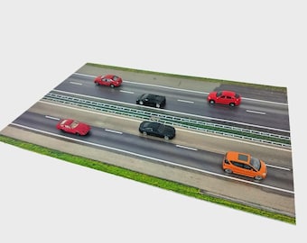 City Road Diorama Base 1:60 - 64 Scale Flexible Mat Model Car Display 1/60