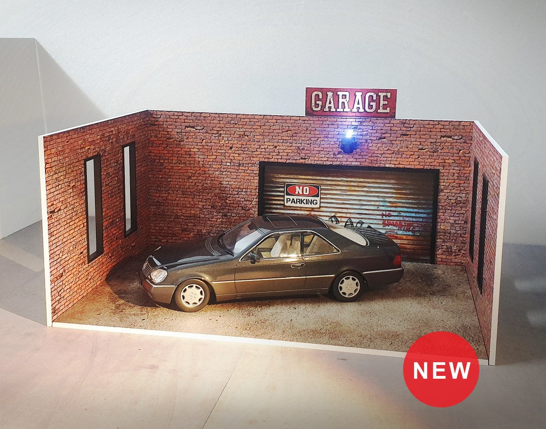 Brick Service Garage Diorama Model Kit Scale 1/18 Car Models