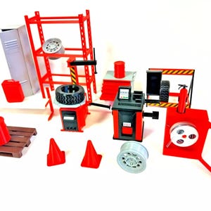 Auto service equipment Tire shop tools 1/18 scale Model car display decoration 1:18