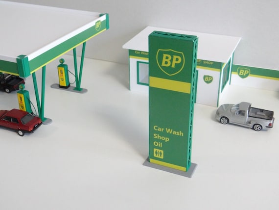 スケール 1:43 ガソリンスタンド ミニチュア ジオラマ モデル