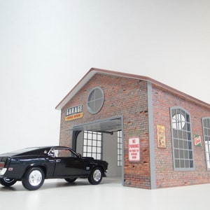 Scale 1:24 Diorama brick garage for model cars Display decoration Diorama model kit Miniature garage model 1/24