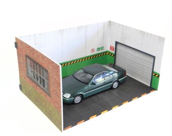 1:18 Scale Parking Garage / Industrial Brick Diorama Backdrop