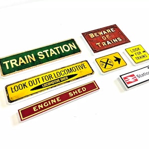 Railway station information signs 1:22.5 G gauge Diorama decoration 1/24 size