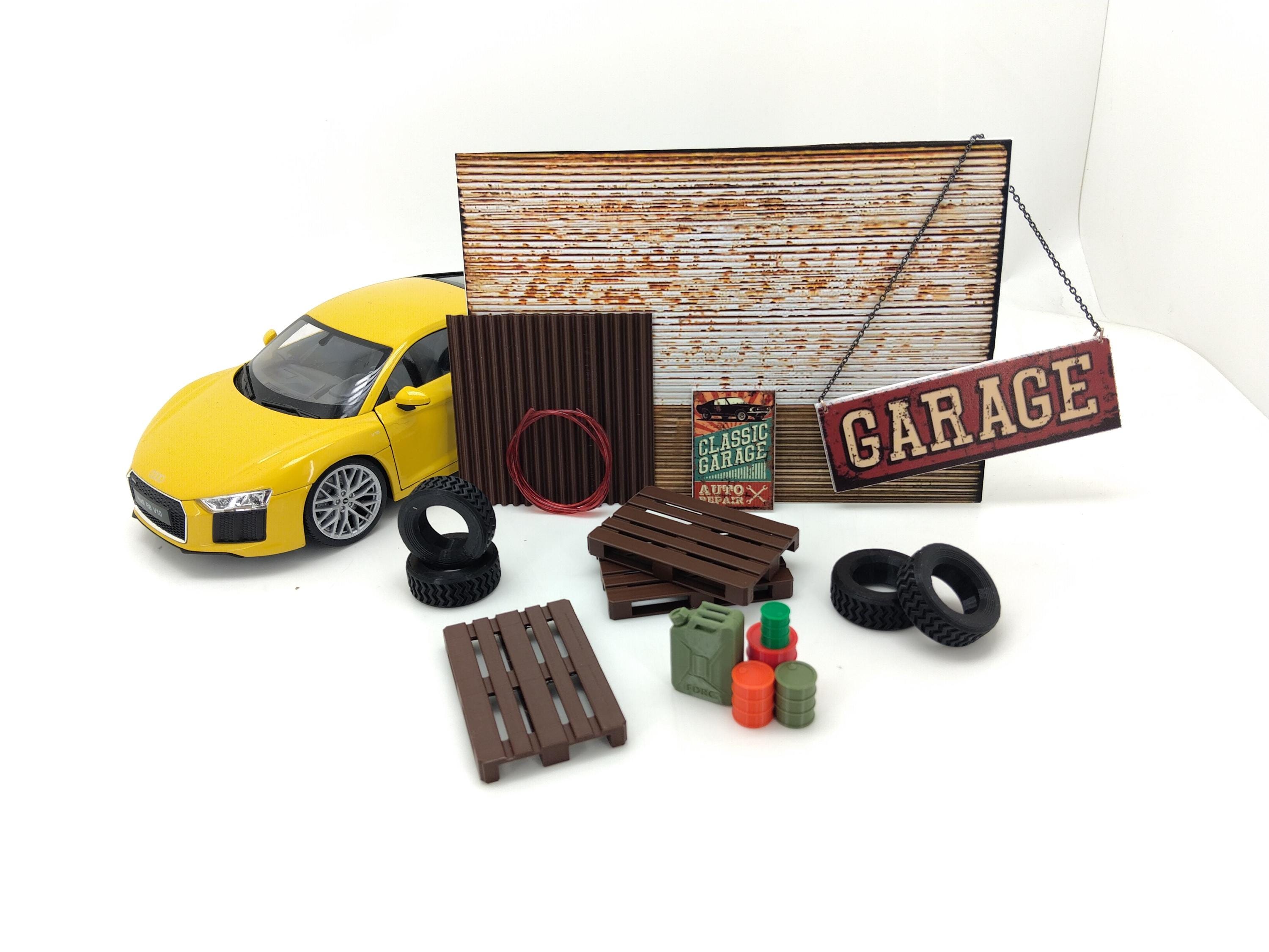 ガレージジオラマパーツセット 1:18スケール - モデルカーディスプレイ