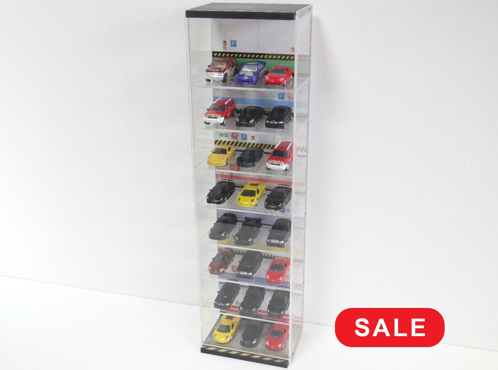 Scale 1:60-64 Acrylic display case for model cars Еight-storey parking garage PVC