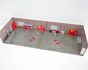 スケール 1:43 ジオラマ レンガ ガレージ ジオラマ モデル キット ダイ