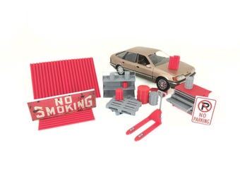 1/24スケールモデルカーガレージジオラマセット – ミニチュア自動車