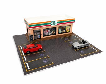 1/64スケール タイヤサービスワークショップジオラマキット ガレージ