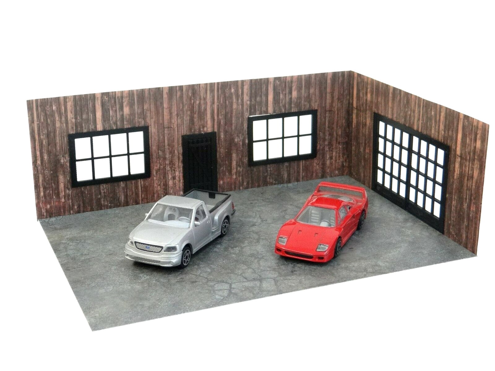 Maquette garage Train diorama au 1:43 avec tous les accessoires