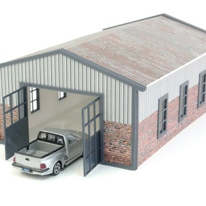 Outdoor Garage Hangar Barn – 1:43 Scale Car Model Diorama Miniature Kit 1/43